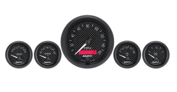 5 PC. GAUGE KIT, 3-3/8" & 2-1/16", ELEC. SPEEDOMETER, GT